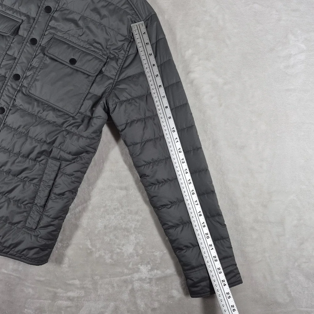 Faherty Atmosphere Full Zip Jacket Men's Small Gray Puffer‎ Snap Button Comfort